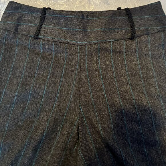 Hanna & Gracie Size 8 Teal/Black Stripe Pants - Picture 3 of 16